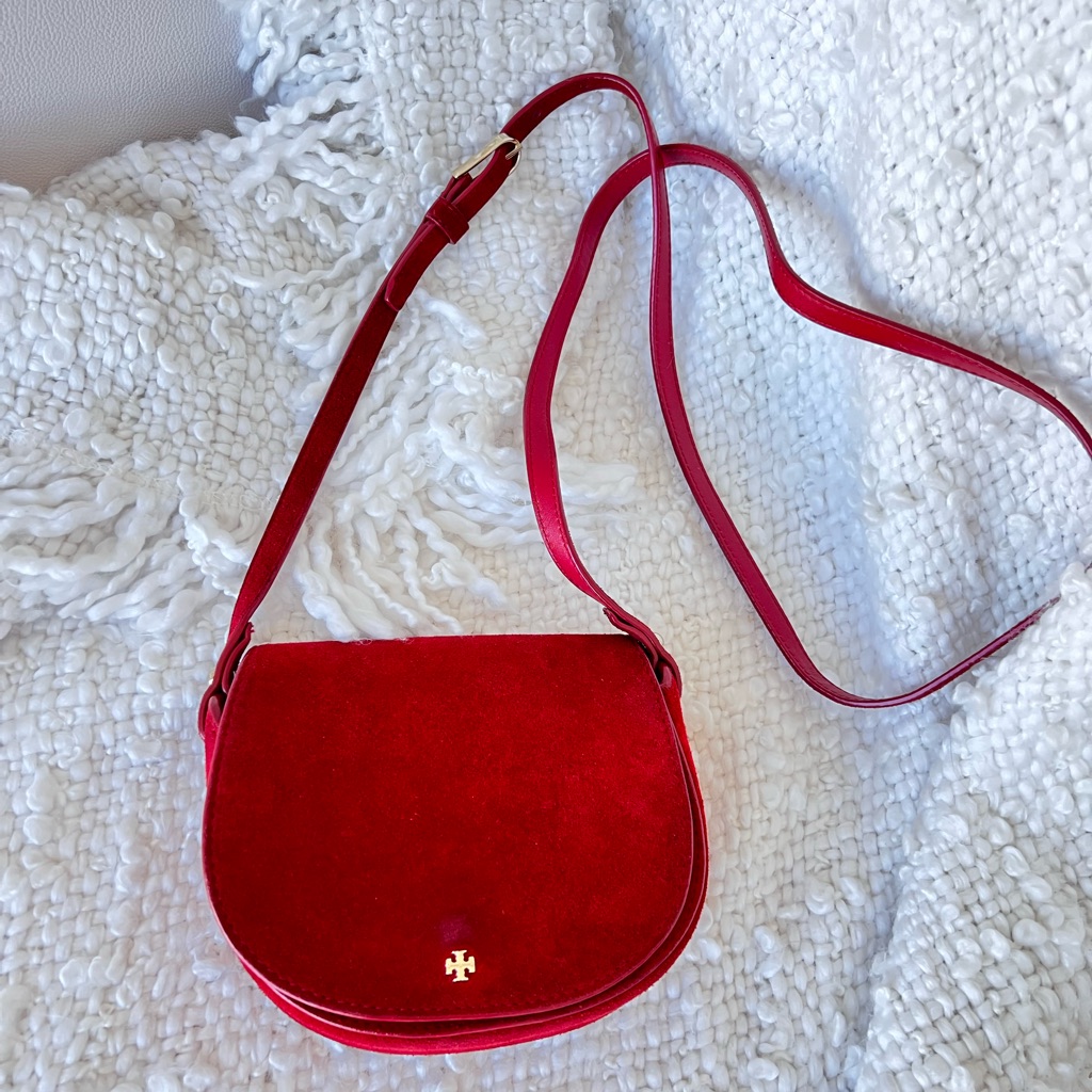 Tory Burch Authentic Genuine LeatherSuede Crossbody Bag Great Condition